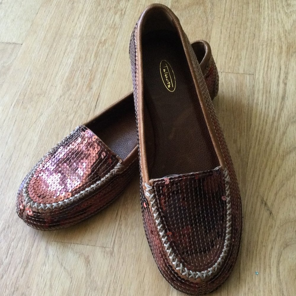 Talbots Sequin Attached Upper Leather Sole Loafer